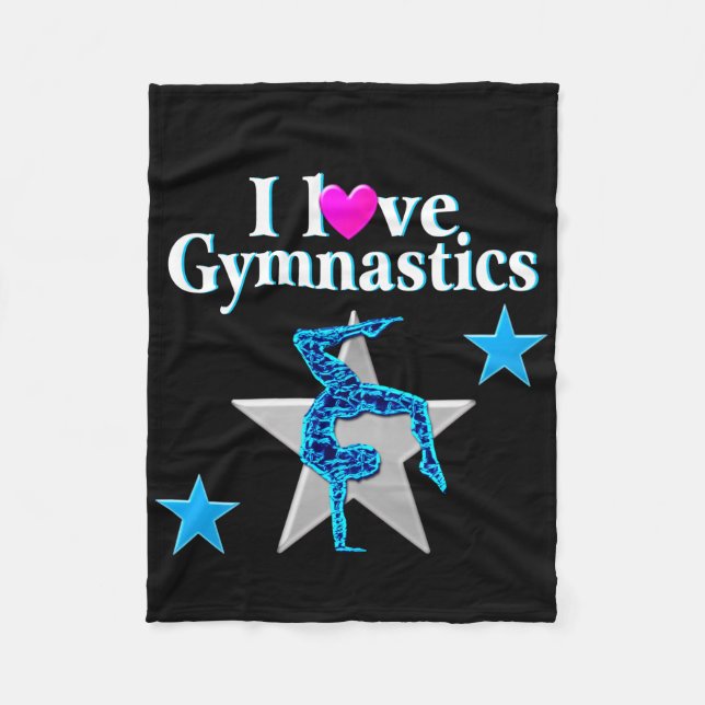 COUVERTURE POLAIRE BELLE CONCEPTION DE GYMNASTIQUES BLEUS ET ARGENT (Devant)