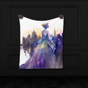 Couverture Polaire Belle Femme Abstrait Fairytale City Princess