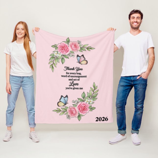 Couverture Polaire Belle Fête des Mères Merci (En situation)