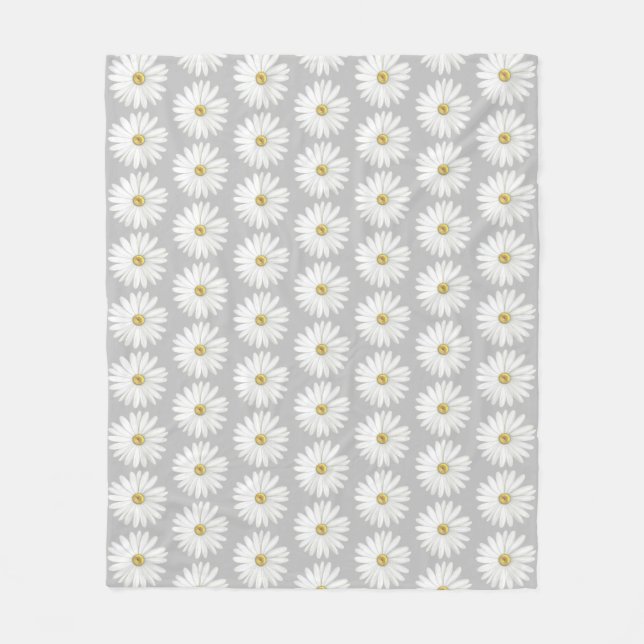 Couverture Polaire Belle fleur de marguerite sur fond gris clair (Devant)