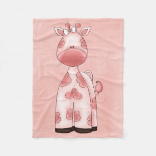 Couverture Polaire Belle girafe de rose de bébé