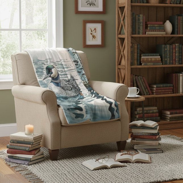 Couverture Polaire belle laine sur l'eau en aquarelle (Créateur téléchargé)