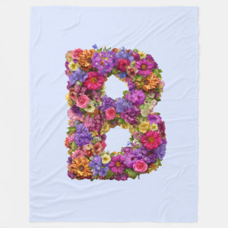 Couverture Polaire Belle Lettre B Floral Monogramme Blanket
