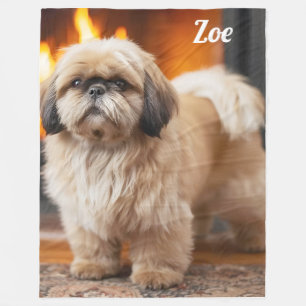 Couverture Polaire Belle Lhasa Apso Personnalisée