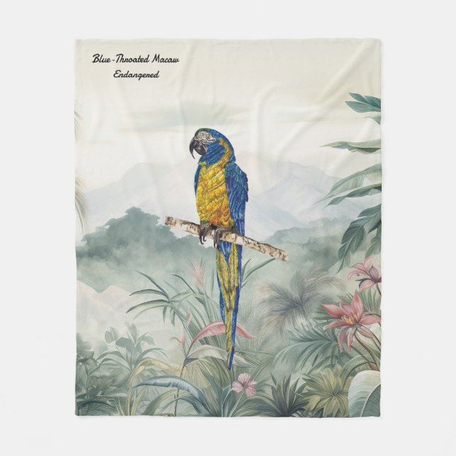 Couverture Polaire Belle nature inspirée Macaw menacé (Devant)