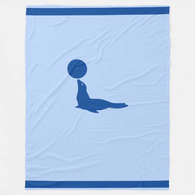 Couverture Polaire Belle Otarie et Balle (Devant)