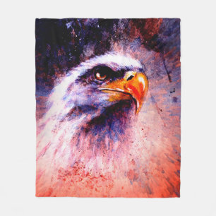 Couverture Polaire belle peinture d'aigle sur un dos abstrait