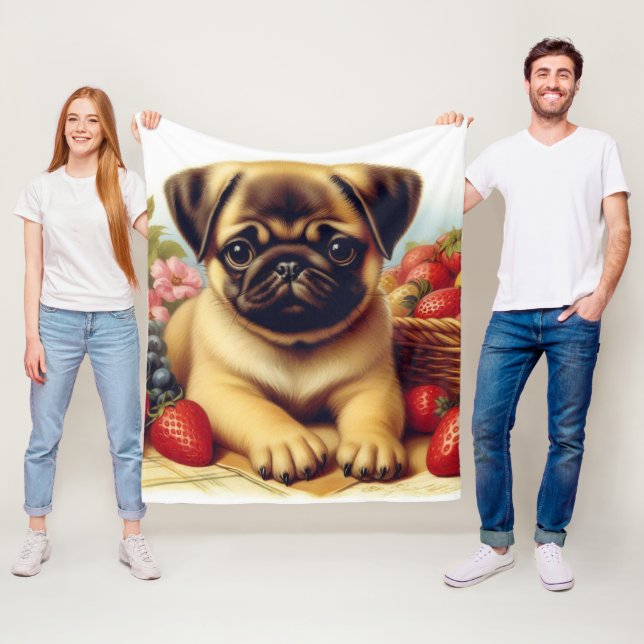 Couverture Polaire Belle peinture Vintage Carlin (En situation)
