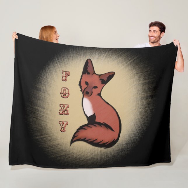 Couverture Polaire Belle Red Foxy Fox noir (En situation)