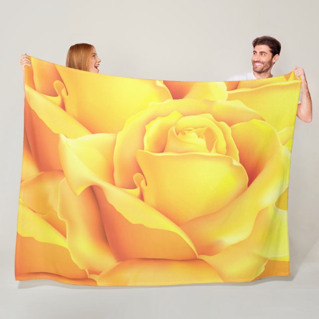 Couverture Polaire Belle Rose Jaune (En situation)