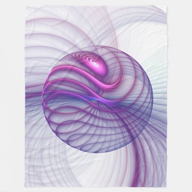 Couverture Polaire Belle Swing Moderne Art Fractal Abstrait Rose (Devant)