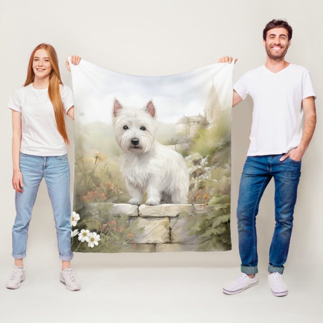 Couverture Polaire Belle Westie (En situation)