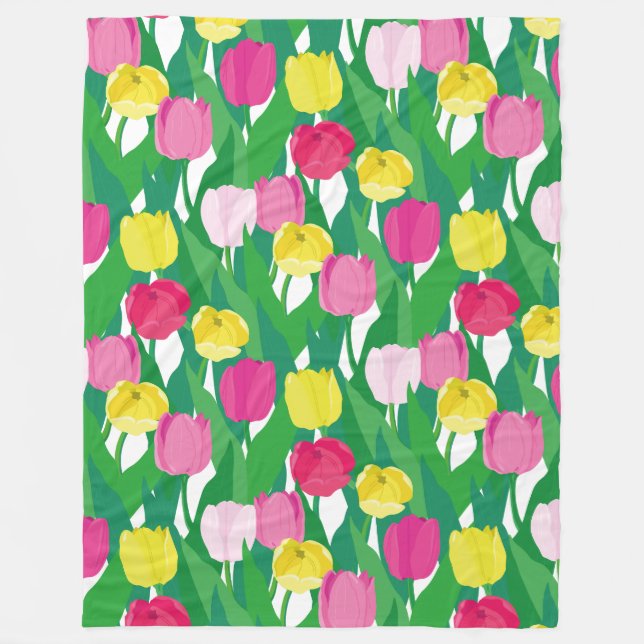 Couverture Polaire Belles tulipes. (Devant)