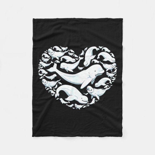 Couverture Polaire Beluga Whales Valentine Days For Kids Boy Girl Men (Devant)