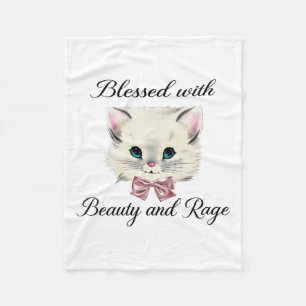 Couverture Polaire Béni De Beauté Et De Rage Joli Visage De Chat
