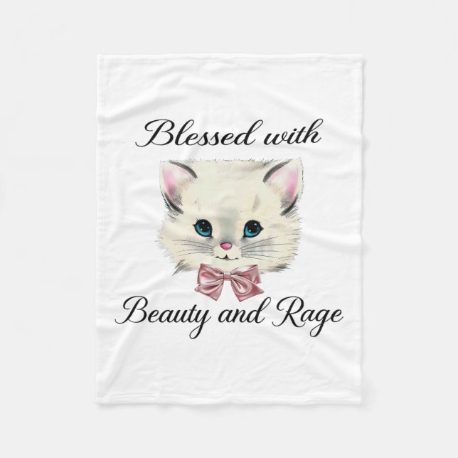 Couverture Polaire Béni De Beauté Et De Rage Joli Visage De Chat (Devant)
