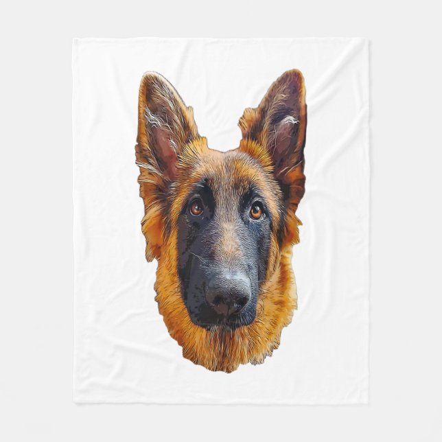 Couverture Polaire Berger allemand mignon Chien chiot (Devant)