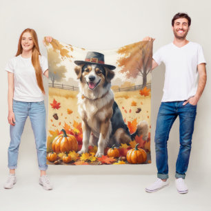 Couverture Polaire Berger d'Anatolie dans les feuilles d'automne Acti