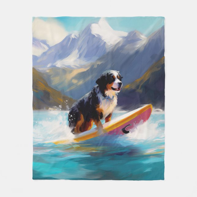 Couverture Polaire Bernese Mountain Beach Surf Paining (Devant)