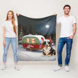 Couverture Polaire Bernese Mountain Caravan Christmas Adventure