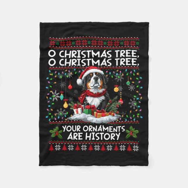 Couverture Polaire Bernese Mountain Dog Christmas Tree Decorations Do (Devant)
