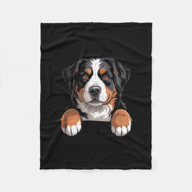 Couverture Polaire Bernese Mountain Dog Funny Peeking Cket Berner Pup (Devant)