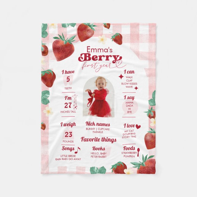 Couverture Polaire Berry First 1er anniversaire étape importante (Devant)