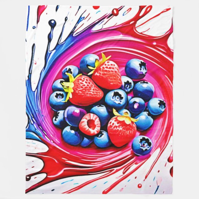 Couverture Polaire Berry Splash : Couleur éclate (Devant)
