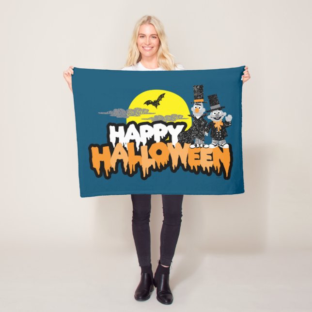 Couverture Polaire Bert et Ernie | Bonne Halloween (En situation)