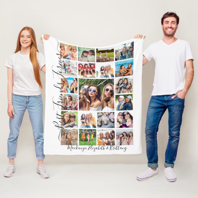 Couverture Polaire BEST AMIS FOREVER 21 Photo Collage Script (En situation)