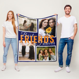 Couverture Polaire BEST AMIS Modernes POUR TOUJOURS Photo Collage Ble