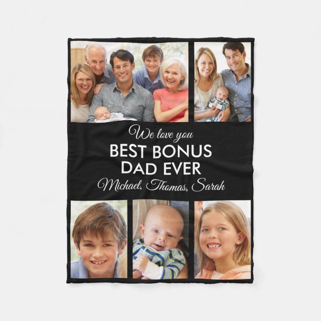 Couverture Polaire Best Bonus Dad Ever Photo Collage Fathers Day (Devant)