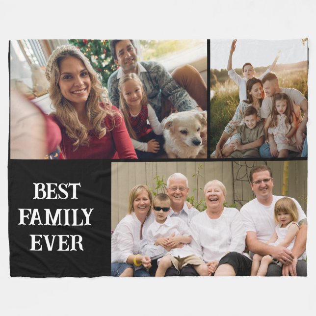 Couverture Polaire Best family ever photo collage Fleece Blanket (Devant (Horizontal))