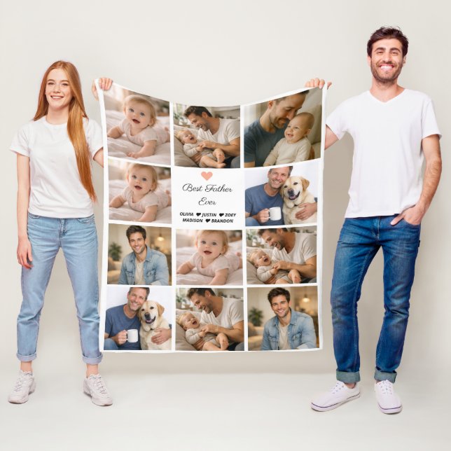 Couverture Polaire Best Father Ever Photo Collage | Personalized  (En situation)
