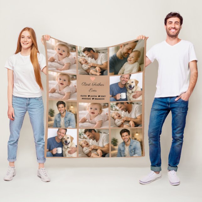 Couverture Polaire Best Father Ever Photo Collage | Personalized  (En situation)