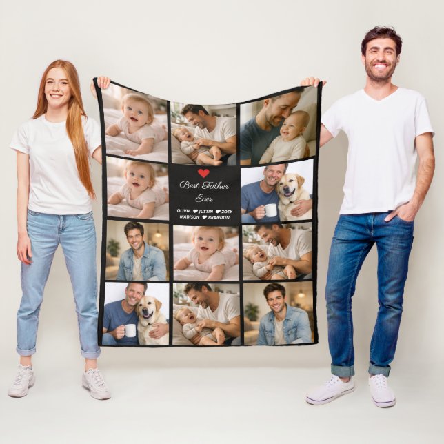 Couverture Polaire Best Father Ever Photo Collage | Personalized  (En situation)
