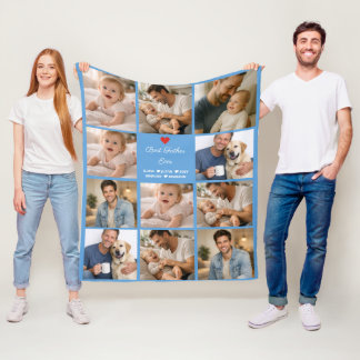 Couverture Polaire Best Father Ever Photo Collage | Personalized 