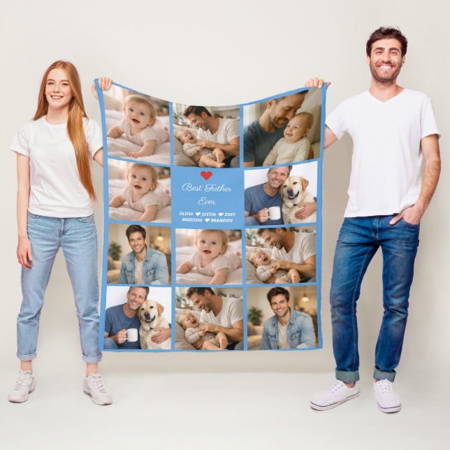 Couverture Polaire Best Father Ever Photo Collage | Personalized  (En situation)