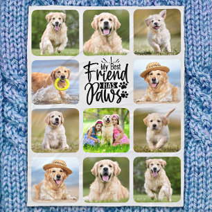 Couverture Polaire Best Friend Has Paws Pet Pet Photo Collage Amoureu