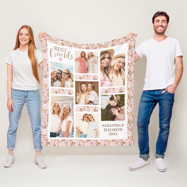 Couverture Polaire Best Friends Stylish BFF Friendship Pink Photo (En situation)