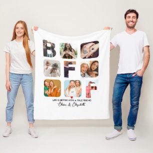 Couverture Polaire Besties Photo personnalisée Collage BFF Cadeau mig