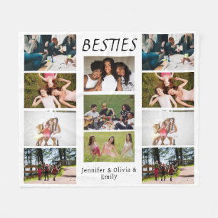 Couverture Polaire Besties Photo Personnalisée Collage & Noms Fleece 