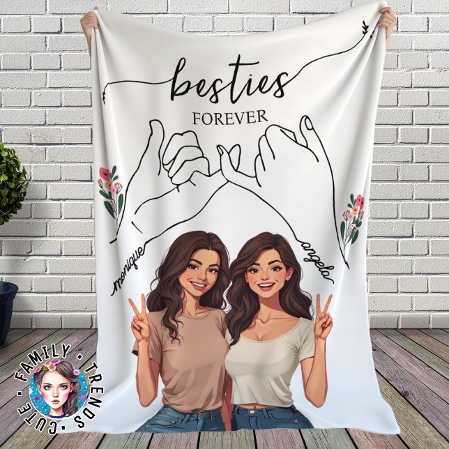 Couverture Polaire Besties pour toujours Promesse Pinky Personnalisée (Créateur téléchargé)