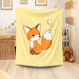 Couverture Polaire Beurre à regarder de la petite Fox mignonne