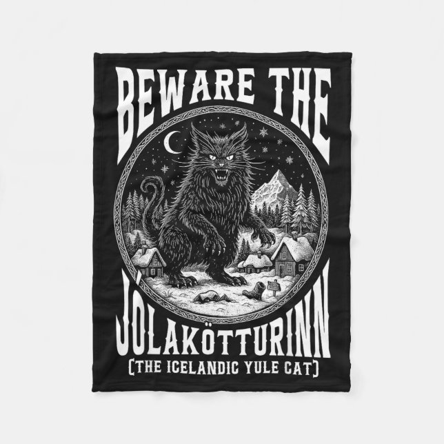 Couverture Polaire Beware The Jolakotturinn Yule Cat Icelandic Christ (Devant)