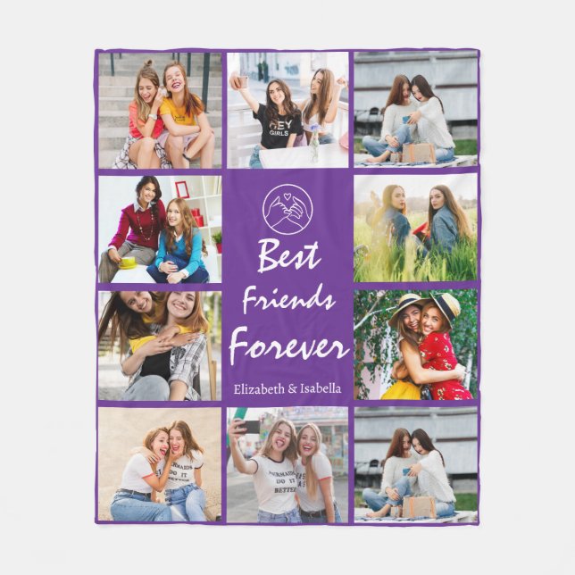 Couverture Polaire BFF 10 Photo Collage with Custom for Best Friend (Devant)