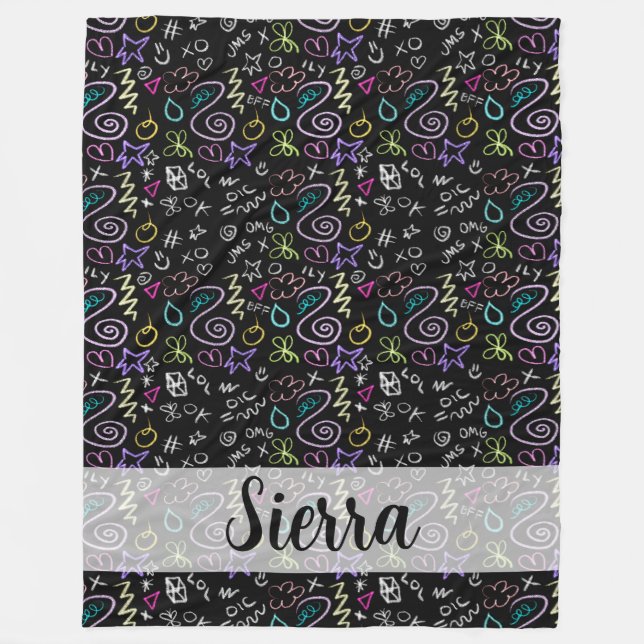 Couverture Polaire BFF Doodles - Faux Parties scintillant Motif (Devant)