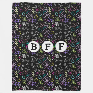 Couverture Polaire BFF Doodles - Faux Parties scintillant Motif (3 pe
