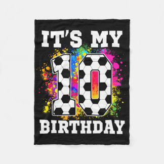 Couverture Polaire Bianniversaire 10 Ans Thème Football C'est Mon 10è