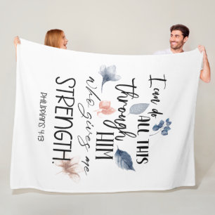 Couverture Polaire Bible verse Floral